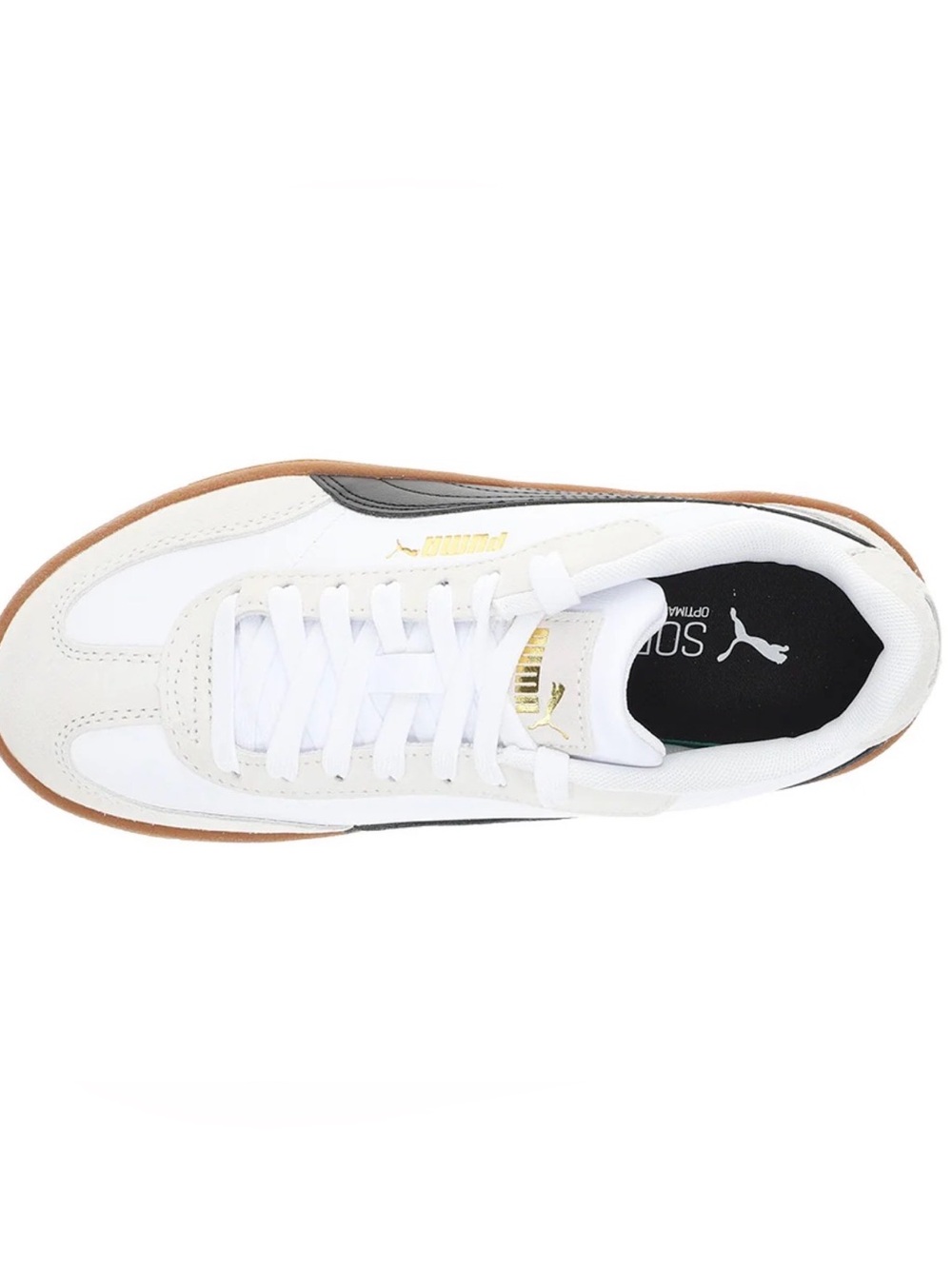 Puma White Black Low-Top Platform Sneakers with Gum Sole - Picture 4 of 13